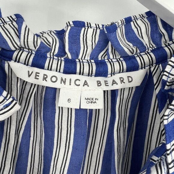 Veronica Beard Blue and White Buttoned Sundress - Picture 10 of 11